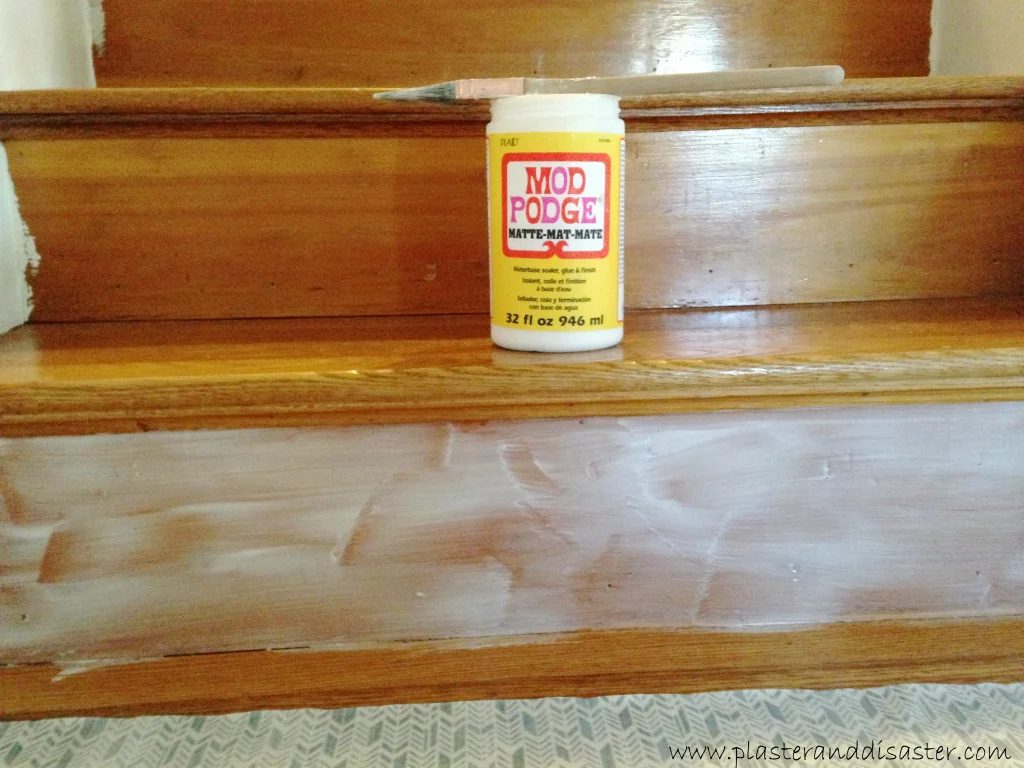 Update Stairs with Fabric by Plaster and Disaster featured on @Bekob