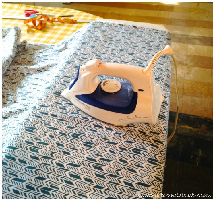 Transform a Stairway with Fabric by Plaster and Disaster featured on @Bekob