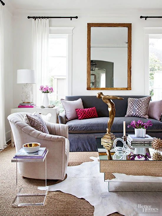 Glam Living Room Via Better Homes & Gardens