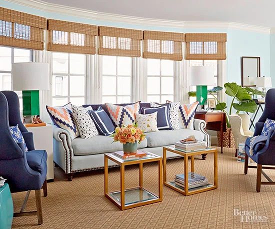 Light Blue Living Room Via Better Homes & Gardens