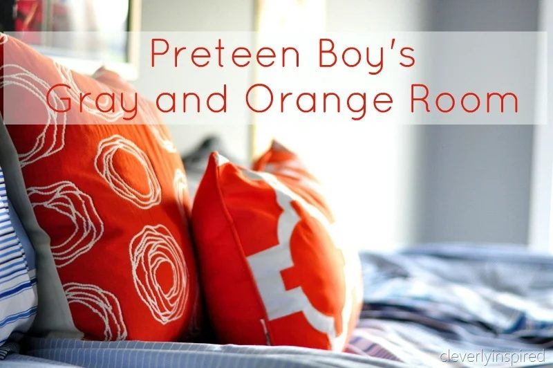 gray and orange boys room teen preteen, cleverly inspired @Bekob