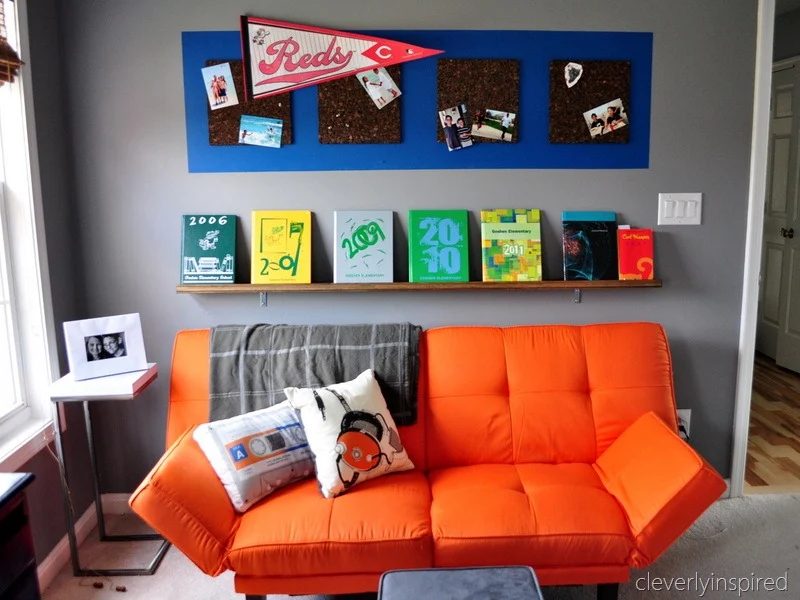 chillin with friends gray and orange boys room teen preteen, cleverly inspired @Bekob