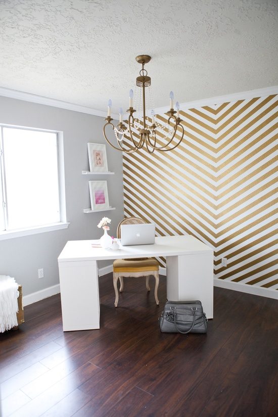 So Shay gold chevron wall