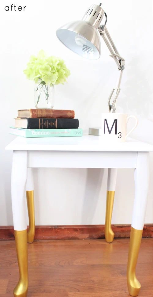 Design Sponge dip dyed gold table