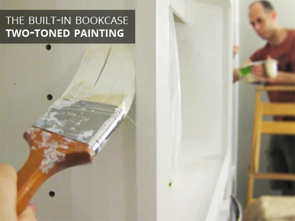 Two-Tone Painted Built-In Bookcase by Rather Square, via Bekob