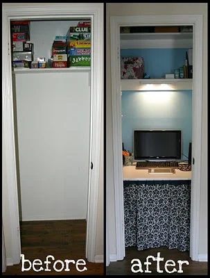 Computer Office In A Closet