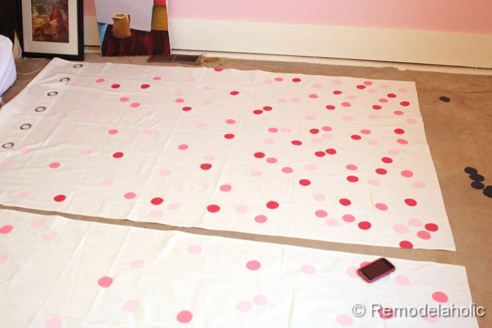 confetti drapes walkthrough polka dot drapes girls bedroom window coverings window panels (16)