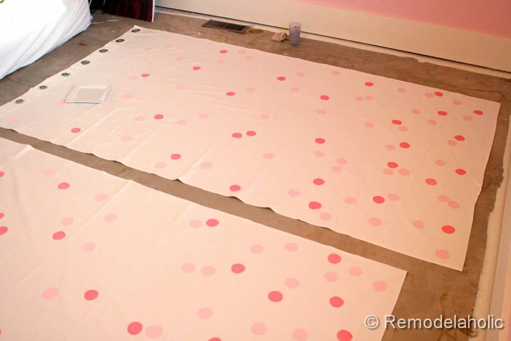 confetti drapes walkthrough polka dot drapes girls bedroom window coverings window panels (15)