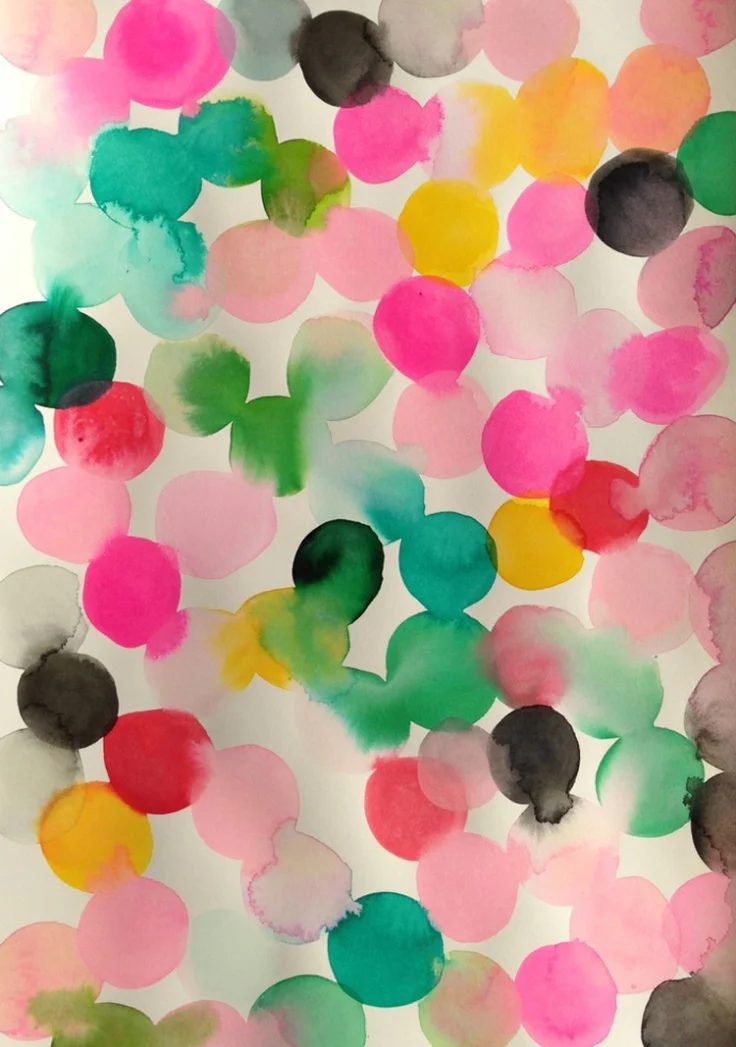 watercolor polkadots