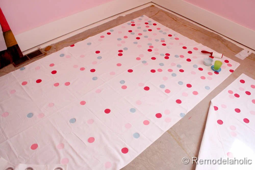 confetti drapes walkthrough polka dot drapes girls bedroom window coverings window panels (18)