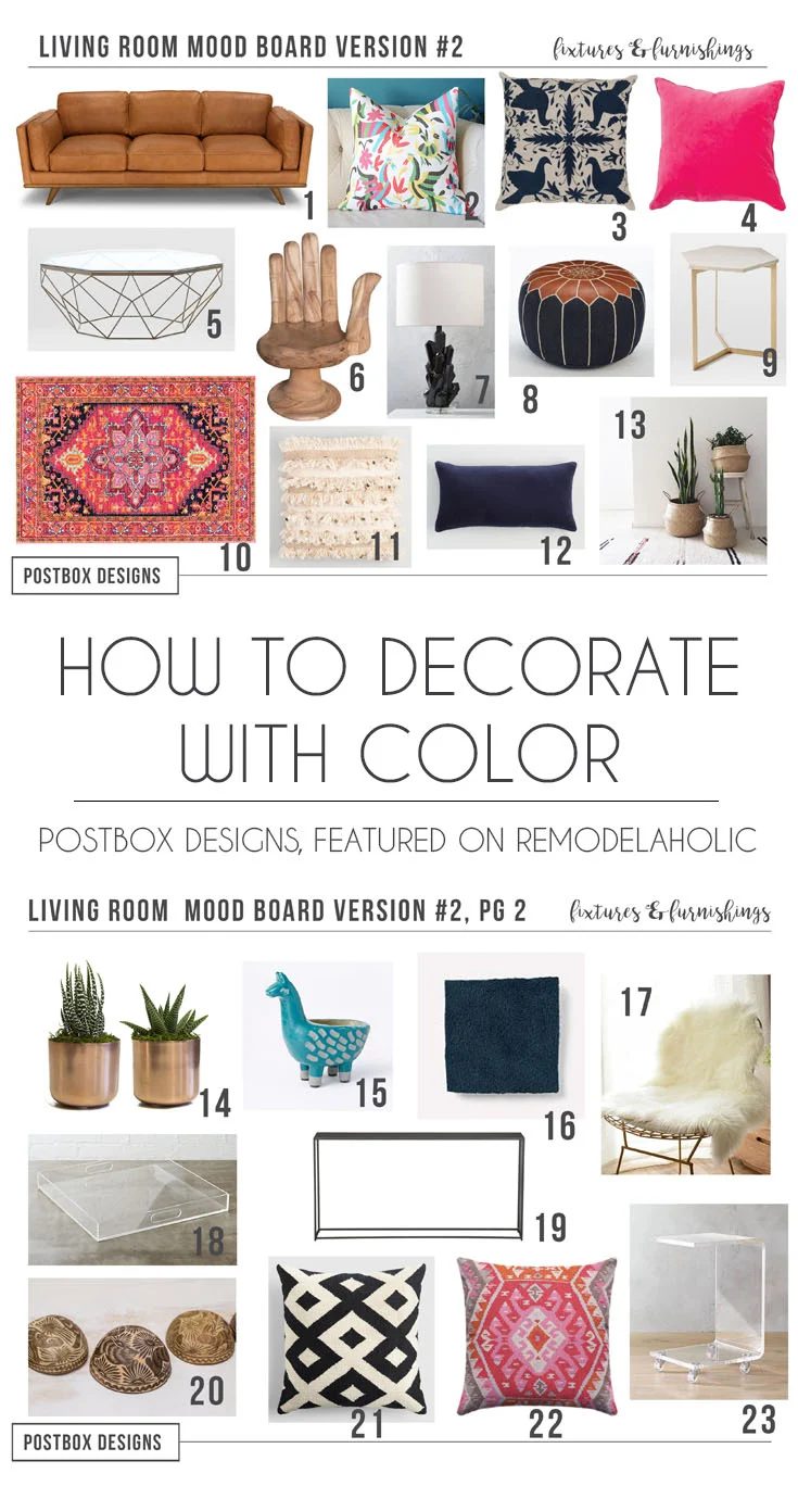 Postbox Designs: 6 Tips to Decorating with Color in your Living Room Design