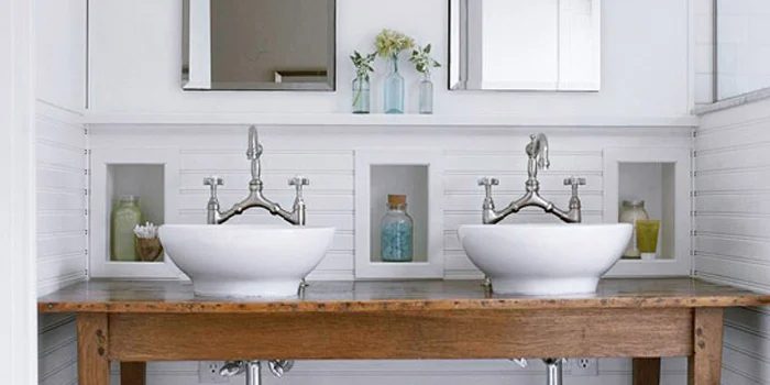 Get This Look: Contemporary Rustic White Bathroom