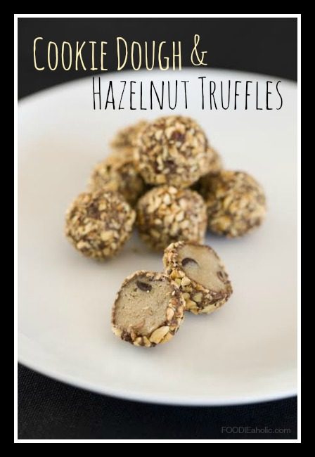 Cookie Dough and Hazelnut Truffles | FOODIEaholic.com #recipe #cooking #dessert #treat #bite #cookiedough #hazelnut #Nutella #truffles