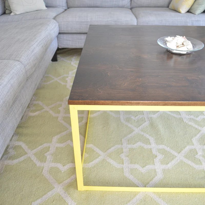handmade metal and wood coffee table Plaster and Disaster