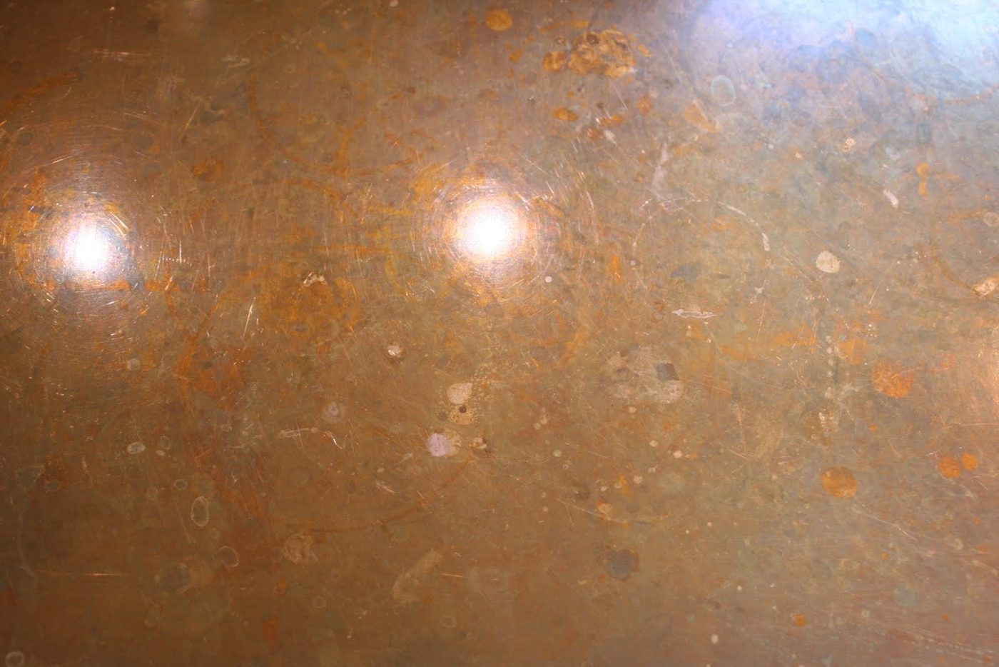 Patina With Green Spots Copper Countertops2