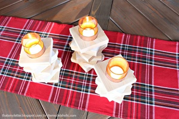 copper & wood candle holders 1