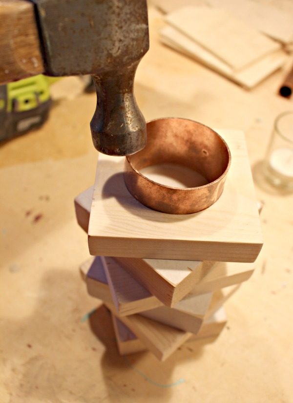 copper & wood candle holder step 5