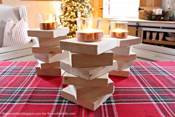 copper & wood candle holders 3