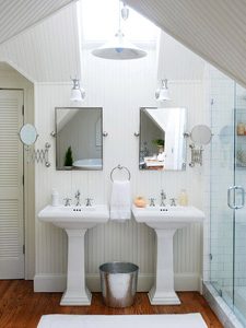 bright white bath for two