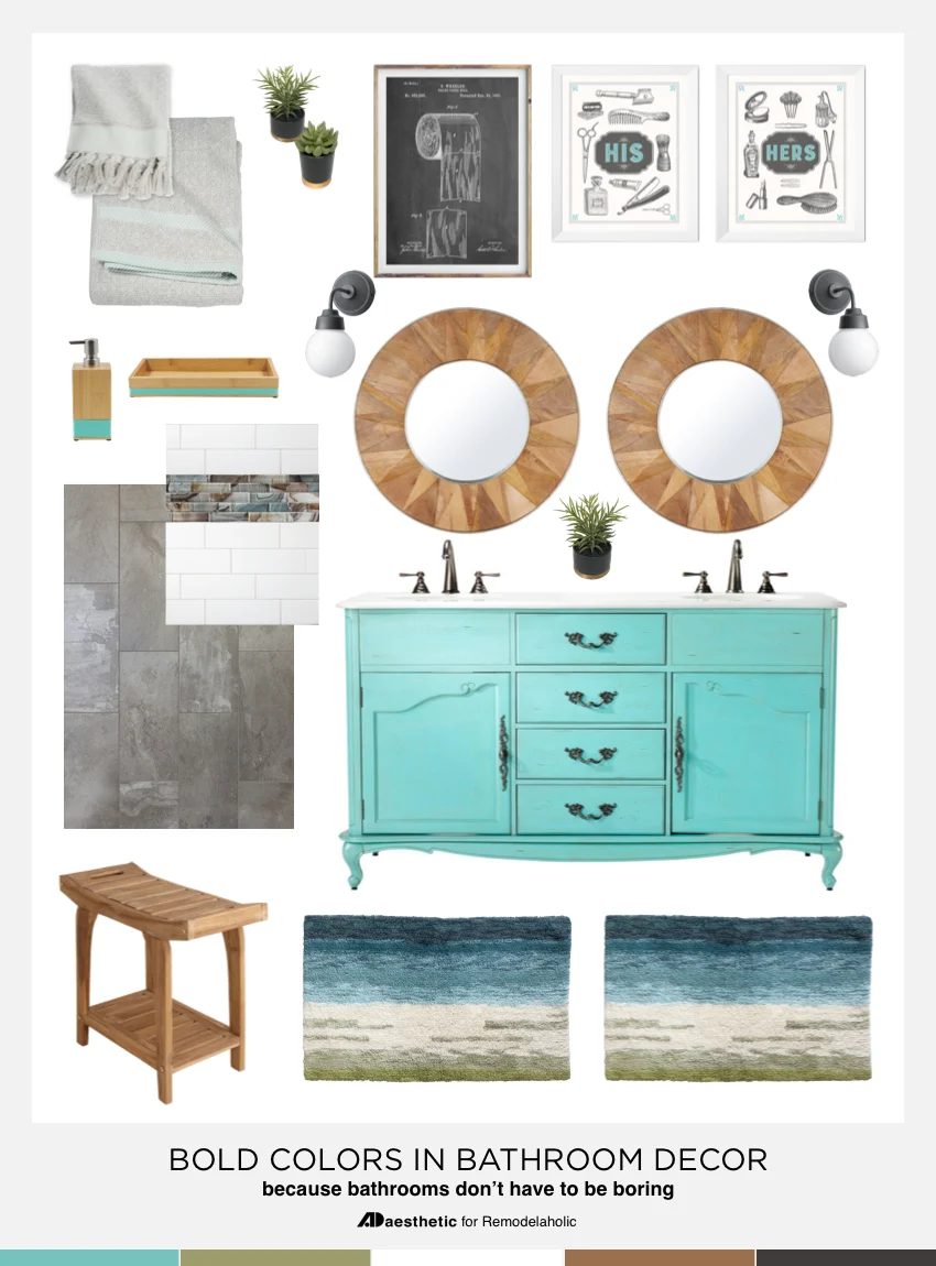 Bold Bathroom Color and Design | Tips and Decor Picks | Colorful Bathrooms