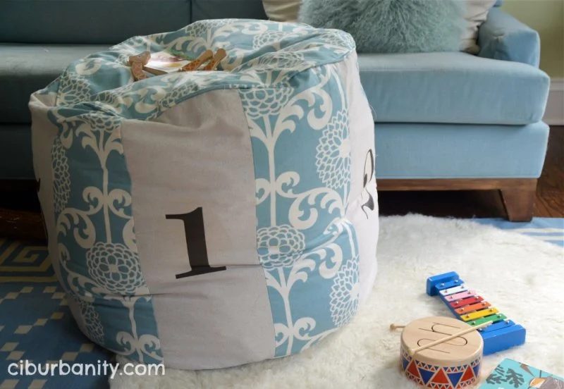 Numbered Floor Pouf
