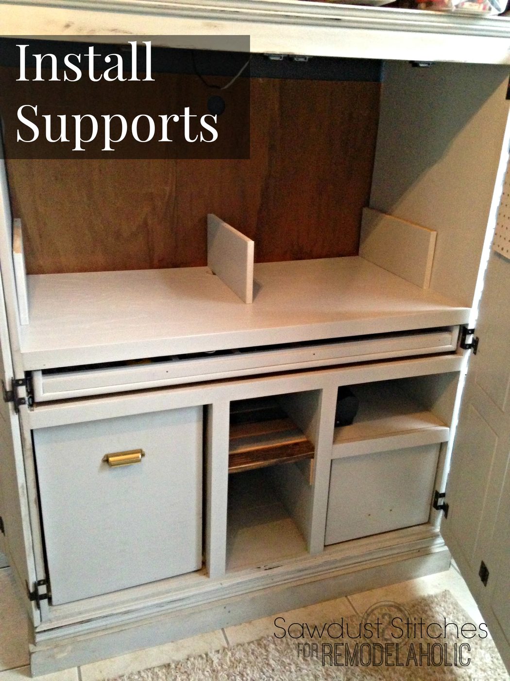install supports craft cabinet Bekob