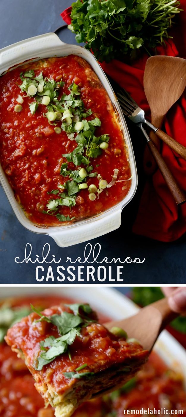 This chili rellenos casserole is a crowd-pleasing straightforward dish for dinner or brunch. Just a few direct ingredients are transformed into a delicious one pan meal the whole f