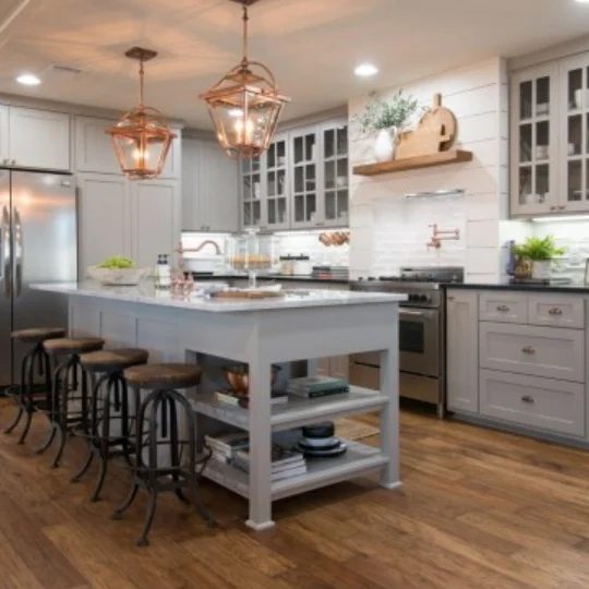 Mixed Metal Kitchen With Farmhouse Feel