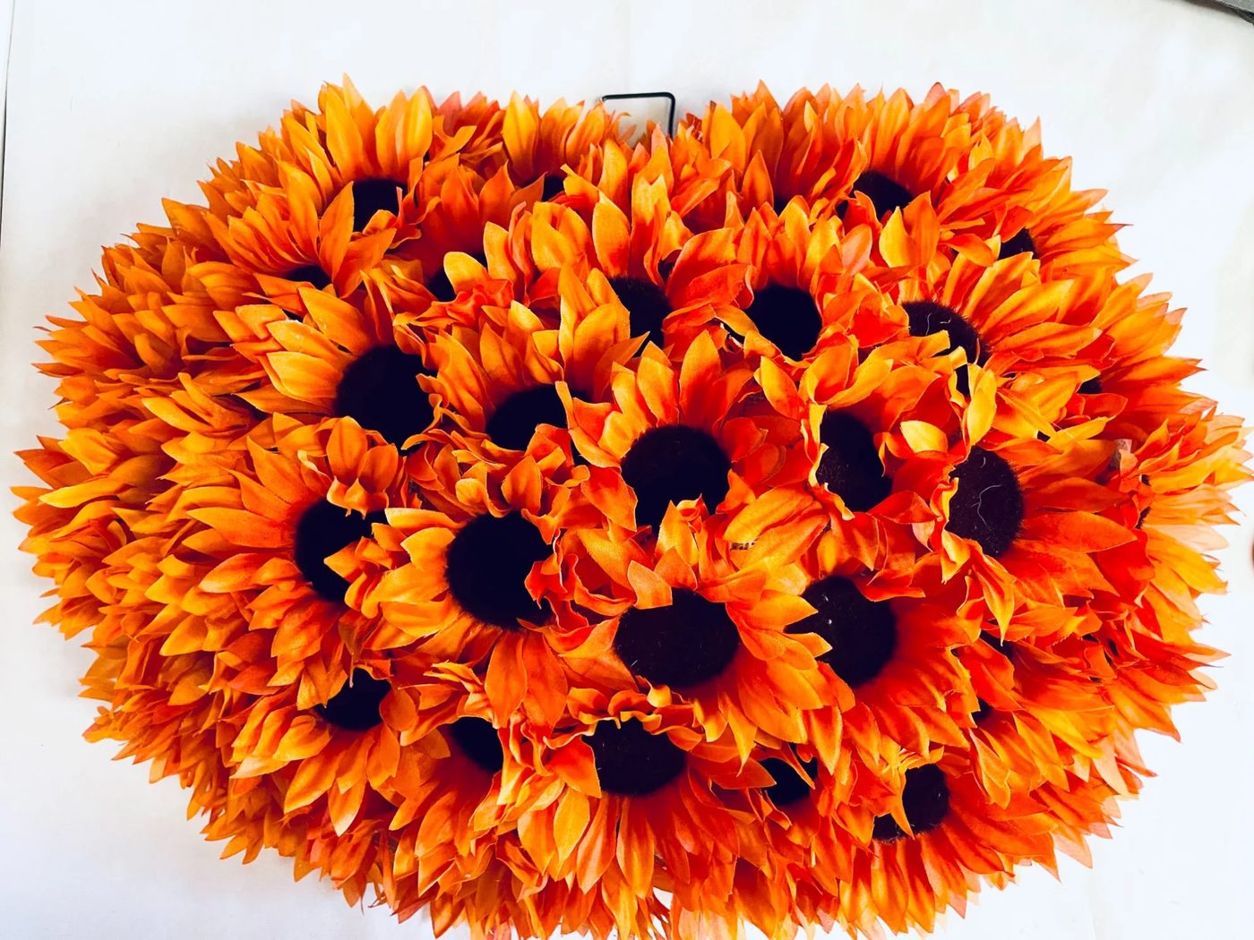 Handmade Sunflower Dollar Store Pumpkin Wreath, Bekob (8)