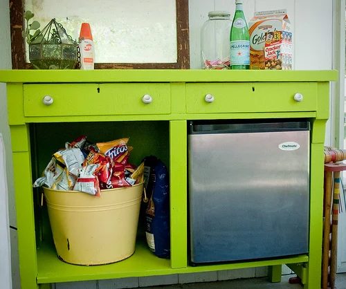 old table into snack bar console, by Jodi Michelle