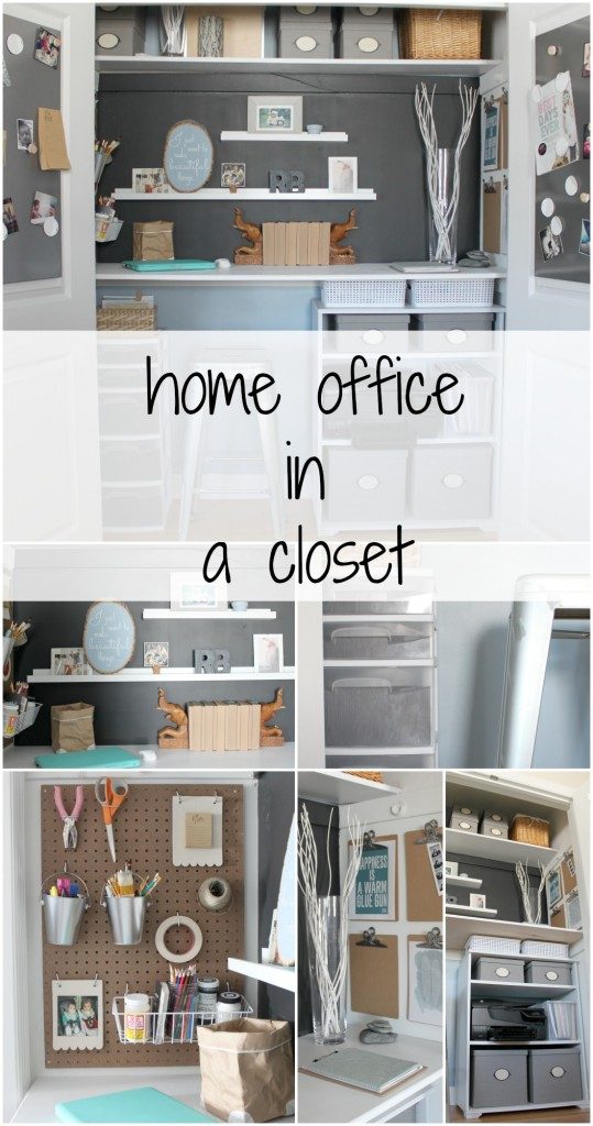 Transform a closet into a home office - The Crazy Craft Lady featured on @Bekob
