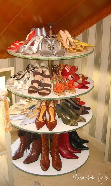 shoe storage options - handmade lazy susan for shoes, Handmade by Izz