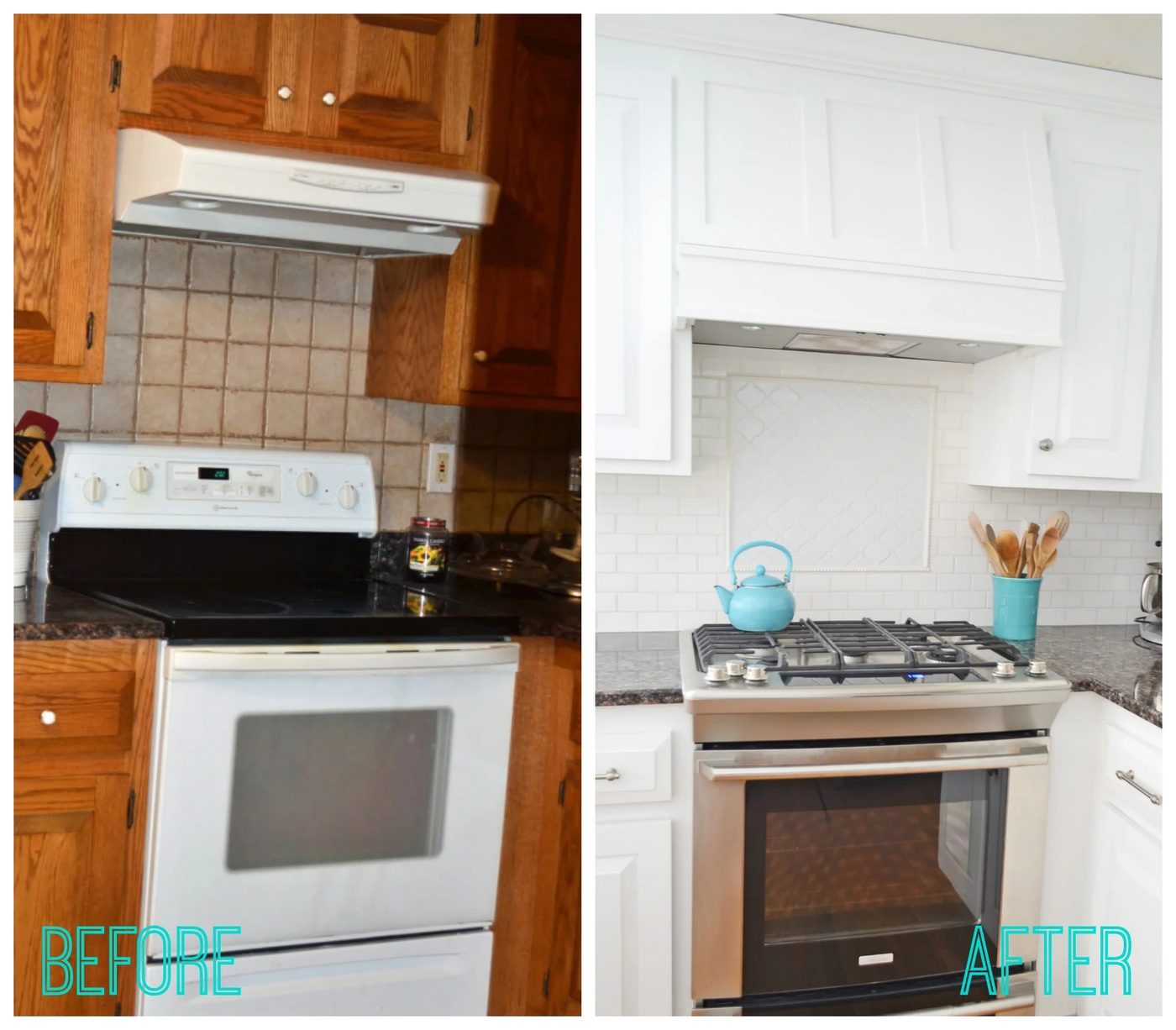 How to create a Custom Storage Range Hood via @Bekob #kitchenstorage #whitekitchen #DIYkitchen #rangehood on Bekob.com