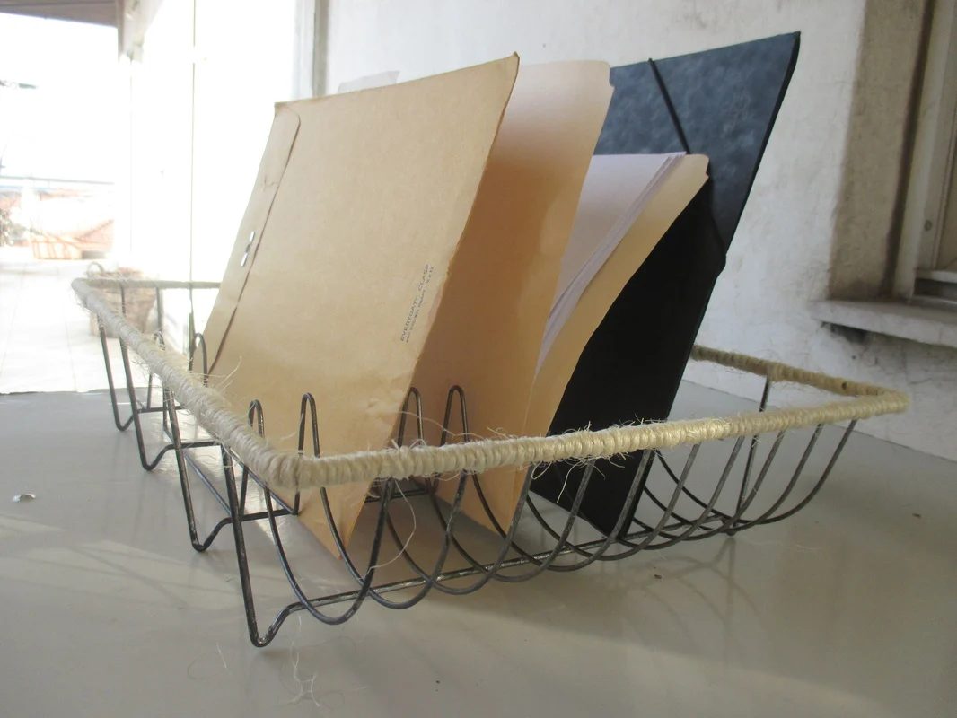 upcycled dish drainer rack into file organizer In The Boondocks
