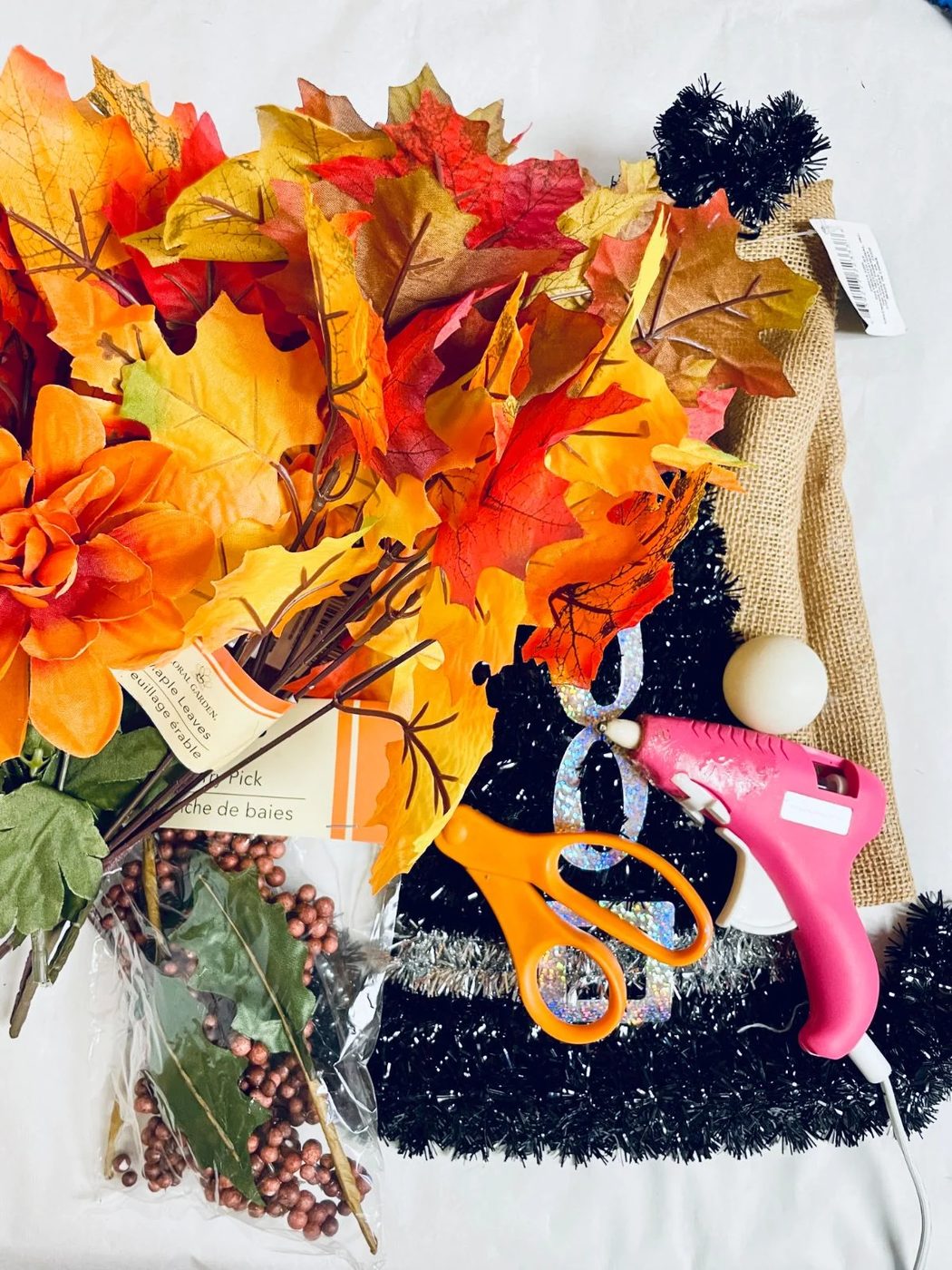 Dollar Tree Fall Gnome Wreath Craft Supplies, Bekob (1)