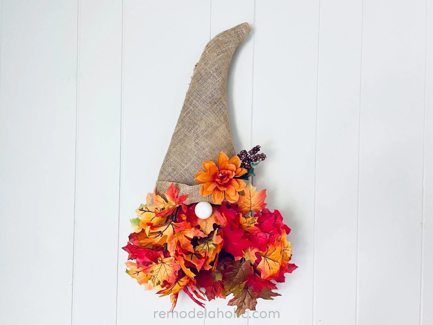 Dollar Tree Fall Gnome Wreath Craft, Bekob
