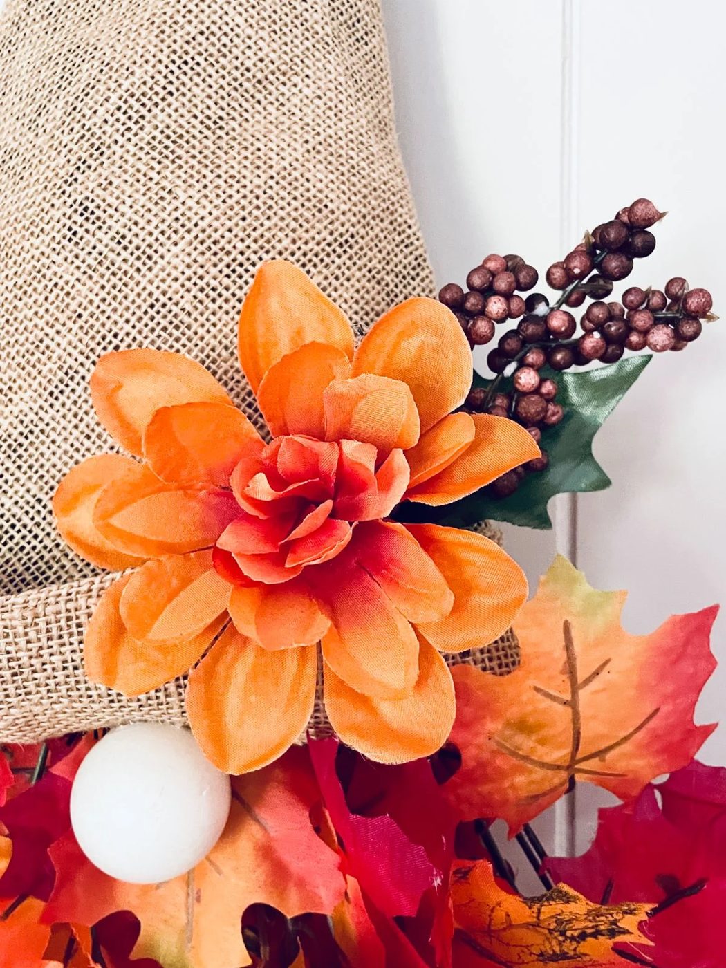 Dollar Tree Fall Gnome Wreath Craft, Bekob (13)