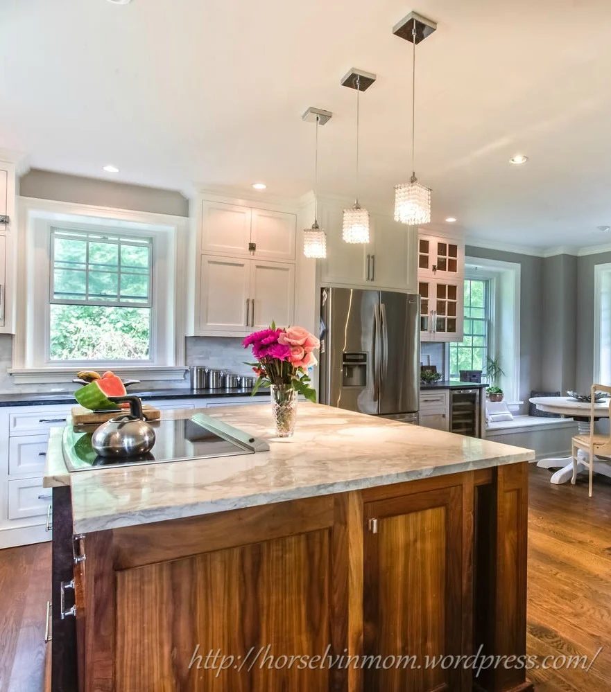 open layout white country kitchen, Stable Living featured on Bekob