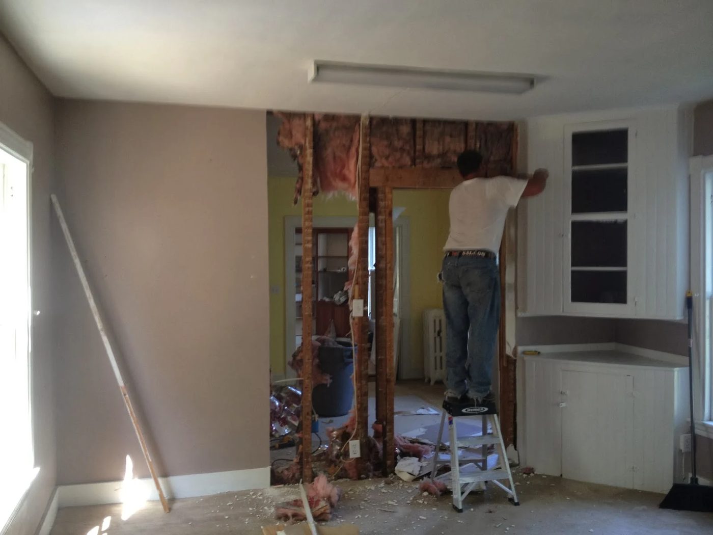 demo day, taking out the dining room wall, SoPo Cottage featured on Bekob