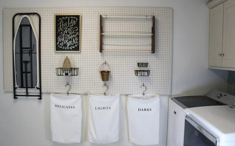 How To Hang Pegbpard For well fitted Laundry Room Storage