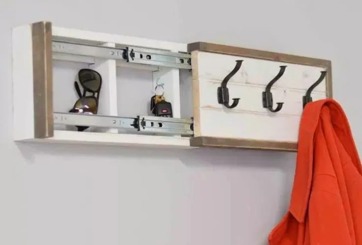 Build A Wall Coat Rack With Hooks And Hidden Storage