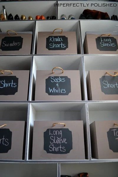 Custom shelving unit and Handmade storage boxes
