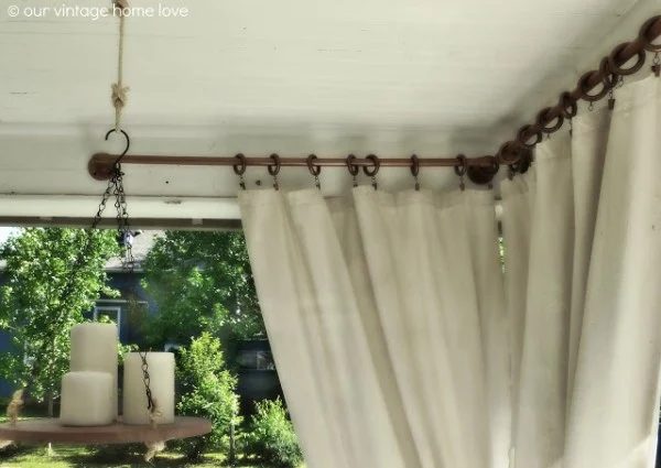 industrial curtain rod from pvc Our Vintage Home Love via Bekob