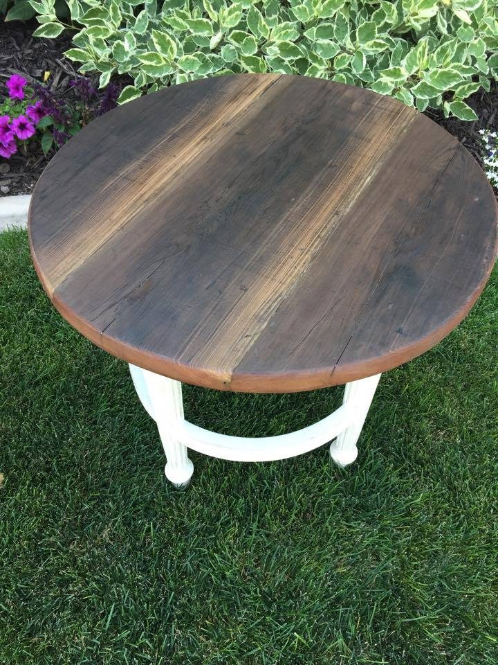 from Lori - turn a barstool into a padded outdoor swing and an end table (4)