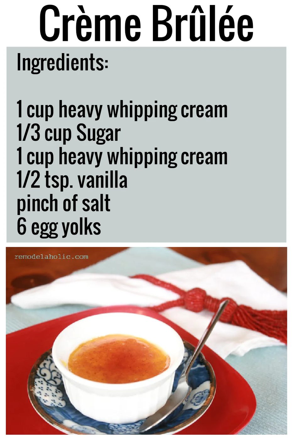 straightforward Crème Brûlée Recipe Via Bekob.com
