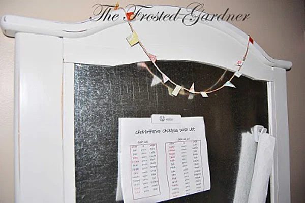 Crib Turned Magnet Board Re-purpose Project