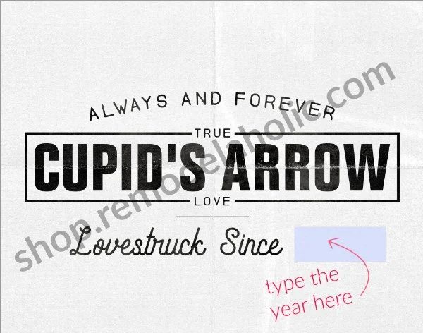 Personalized Anniversary Date Art Cupid's Arrow Fillable #Bekob