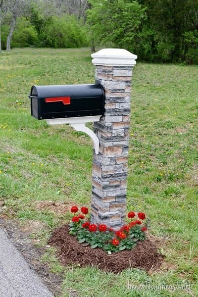 faux rock mailbox stand for increased curb appeal Bekob