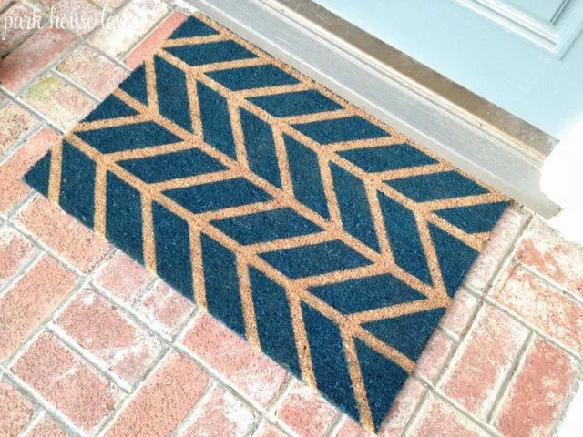curb appeal options, spray painted door mat