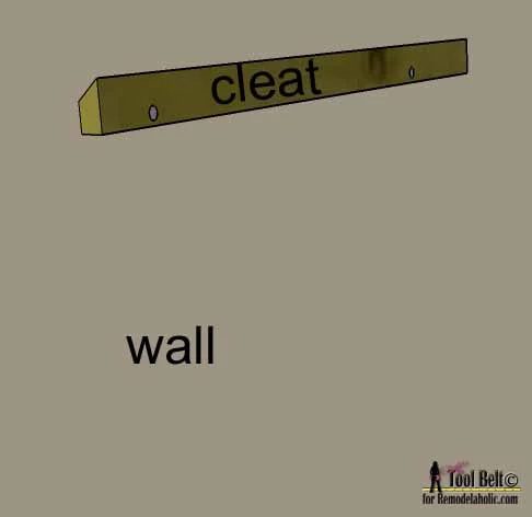 Handmade headboard cleat on wall on Bekob.com